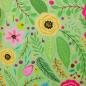 Preview: Bauwoll Druck Blüten und Blätter auf Grün von Happy Easter by Swafing 